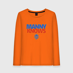 Лонгслив хлопковый женский Manny Knows, цвет: оранжевый