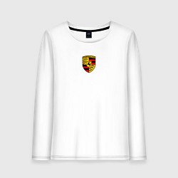 Лонгслив хлопковый женский PORSCHE, цвет: белый