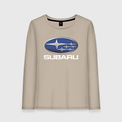 Лонгслив хлопковый женский SUBARU, цвет: миндальный