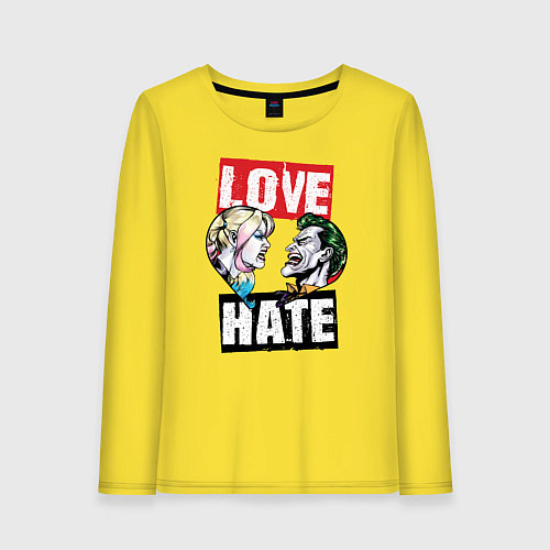 Женский лонгслив Love Hate / Желтый – фото 1