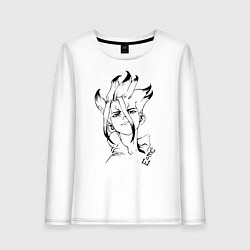 Лонгслив хлопковый женский Доктор Стоун, цвет: белый