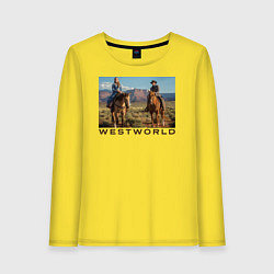 Лонгслив хлопковый женский Westworld Landscape, цвет: желтый