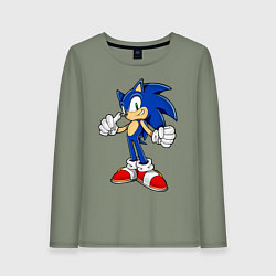 Лонгслив хлопковый женский Sonic, цвет: авокадо