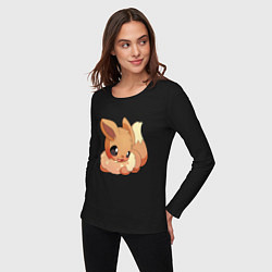 Лонгслив хлопковый женский Иви, цвет: черный — фото 2