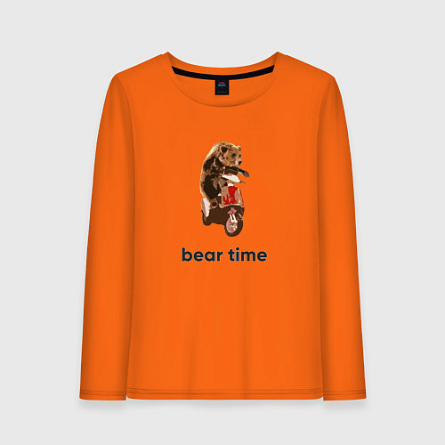 Женский лонгслив Bear time / Оранжевый – фото 1