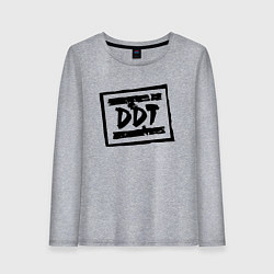 Лонгслив хлопковый женский ДДТ Лого, цвет: меланж