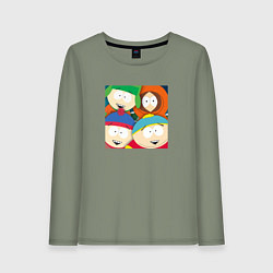 Лонгслив хлопковый женский South Park, цвет: авокадо