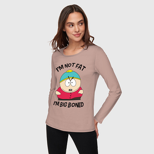 Женский лонгслив Я не толстый / Пыльно-розовый – фото 3