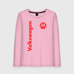 Лонгслив хлопковый женский Volkswagen, цвет: светло-розовый