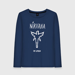 Лонгслив хлопковый женский Nirvana In utero, цвет: тёмно-синий