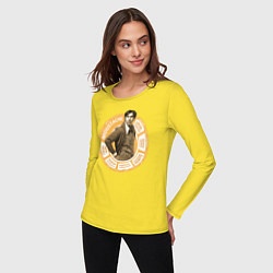 Лонгслив хлопковый женский Raj Koothrappali, цвет: желтый — фото 2