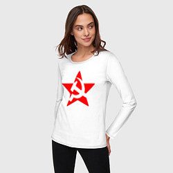 Лонгслив хлопковый женский СССР, цвет: белый — фото 2
