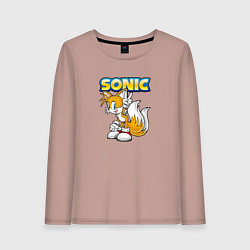 Лонгслив хлопковый женский Sonic, цвет: пыльно-розовый