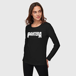 Лонгслив хлопковый женский PANTERA, цвет: черный — фото 2