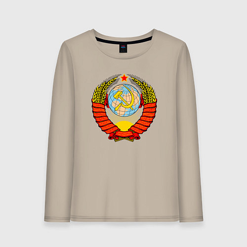 Женский лонгслив СССР / Миндальный – фото 1