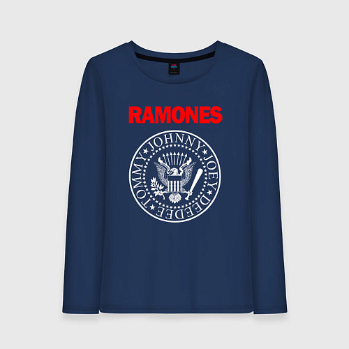 Женский лонгслив RAMONES / Тёмно-синий – фото 1