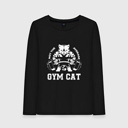 Лонгслив хлопковый женский GYM Cat, цвет: черный