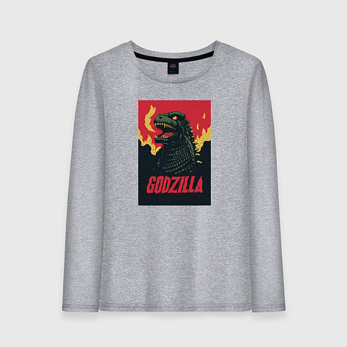 Женский лонгслив Godzilla / Меланж – фото 1
