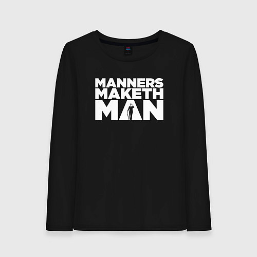 Женский лонгслив Manners maketh man / Черный – фото 1