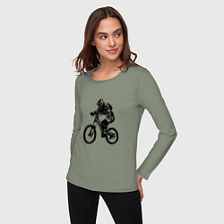 Лонгслив хлопковый женский Велоспорт Z, цвет: авокадо — фото 2