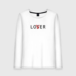 Лонгслив хлопковый женский Lover - loser, цвет: белый