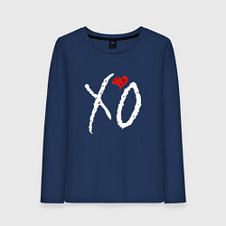Лонгслив хлопковый женский The Weeknd XO, цвет: тёмно-синий