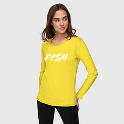 Лонгслив хлопковый женский FCSM, цвет: желтый — фото 2