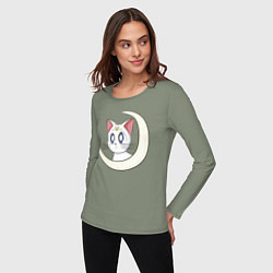 Лонгслив хлопковый женский Artemis, цвет: авокадо — фото 2