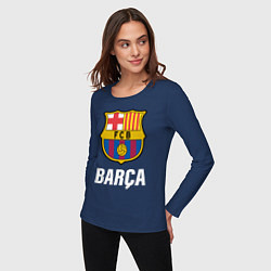 Лонгслив хлопковый женский BARCA, цвет: тёмно-синий — фото 2