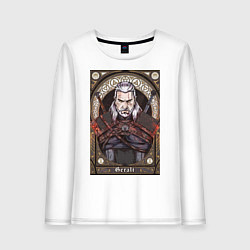 Лонгслив хлопковый женский The Witcher, Geralt, Ведьмак,, цвет: белый