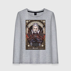Лонгслив хлопковый женский The Witcher, Geralt, Ведьмак,, цвет: меланж