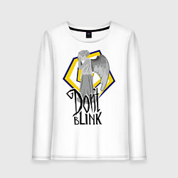 Лонгслив хлопковый женский Don't blink, цвет: белый