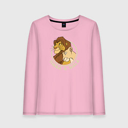 Лонгслив хлопковый женский Симба и Нала, цвет: светло-розовый