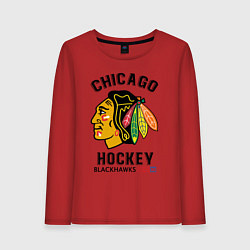 Лонгслив хлопковый женский CHICAGO BLACKHAWKS NHL, цвет: красный