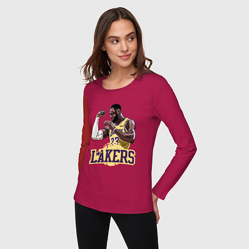 Женский лонгслив LeBron - Lakers / Маджента – фото 3