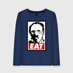 Лонгслив хлопковый женский Ганнибал Лектор, цвет: тёмно-синий