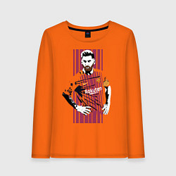Лонгслив хлопковый женский Barcelona FC, цвет: оранжевый