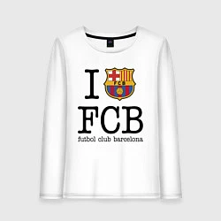 Лонгслив хлопковый женский Barcelona FC, цвет: белый