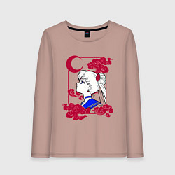 Лонгслив хлопковый женский Сейлор Мун, цвет: пыльно-розовый