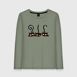 Лонгслив хлопковый женский Котики, цвет: авокадо