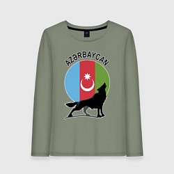 Лонгслив хлопковый женский Азербайджан, цвет: авокадо