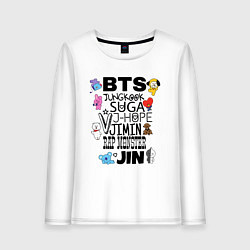 Лонгслив хлопковый женский BTS BT21, цвет: белый