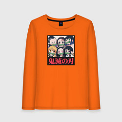 Лонгслив хлопковый женский Kimetsu no Yaiba, цвет: оранжевый
