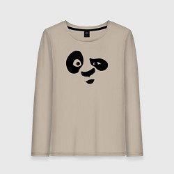 Лонгслив хлопковый женский Панда, цвет: миндальный