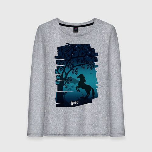 Женский лонгслив Конь / Меланж – фото 1