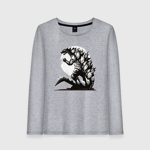 Женский лонгслив Годзилла / Меланж – фото 1
