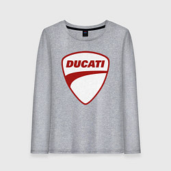 Лонгслив хлопковый женский Ducati Logo Дукати Лого Z, цвет: меланж