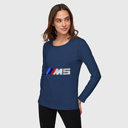 Лонгслив хлопковый женский BMW M5, цвет: тёмно-синий — фото 2