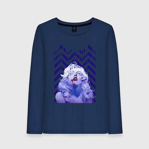 Женский лонгслив Твин пикс / Тёмно-синий – фото 1