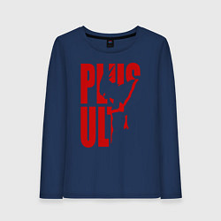 Лонгслив хлопковый женский PLUS ULTRA, цвет: тёмно-синий